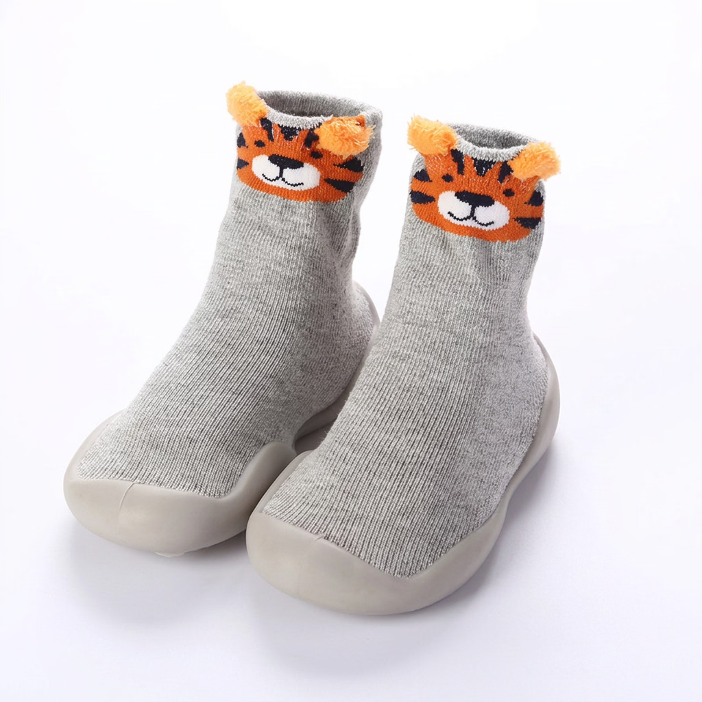 Botines Barefoot tipo Calcetín - Tigre Feliz