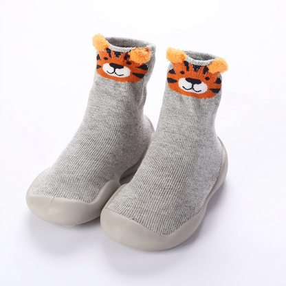 Botines Barefoot tipo Calcetín - Tigre Feliz